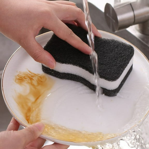 Imitation Loofah Three Layer Cleaning Sponge | Scouring Pad & Velvet Sponge | Super Absorbent Easy Foam | Non Scratch | Ergonomic Grip | Multi Purpose Kitchen Dish Scrubber | 5 Pack