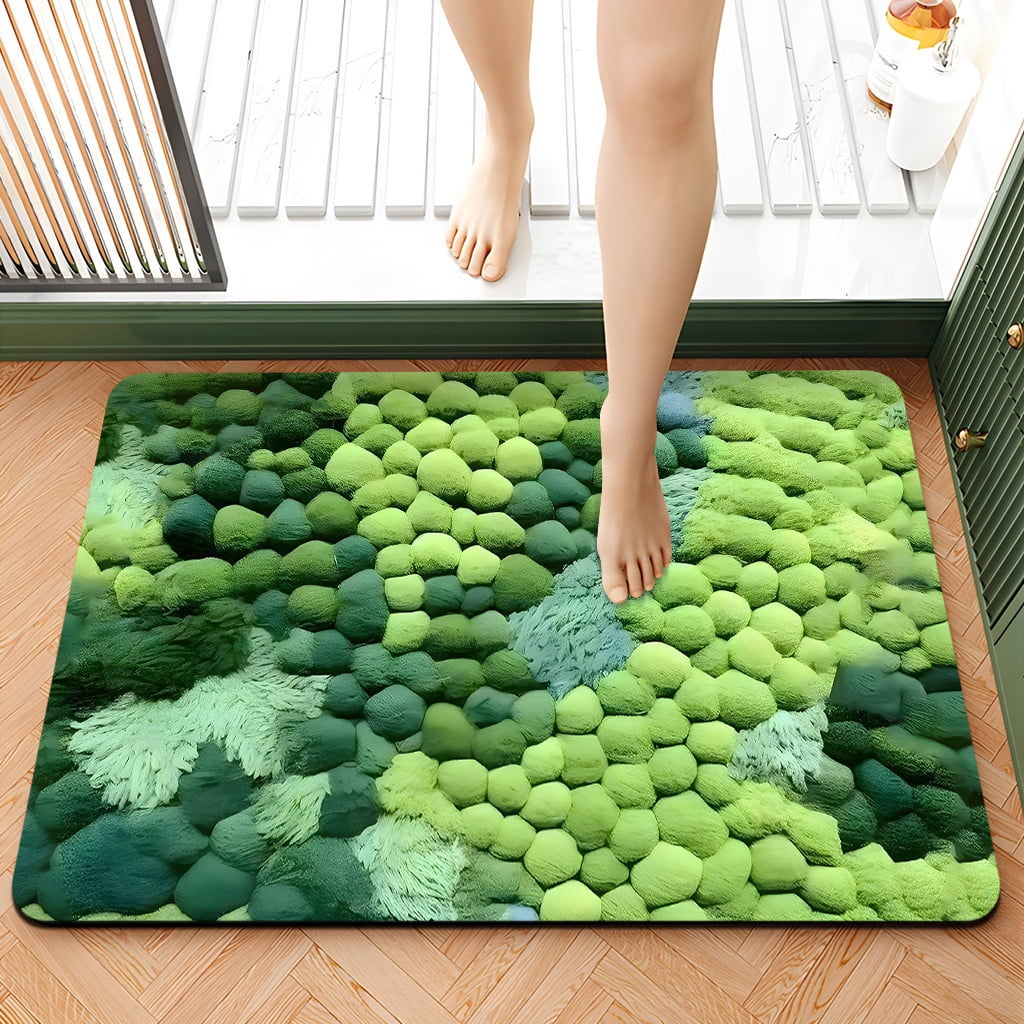 Imitation Moss Fresh Square Diatom Mud Bathroom Flooring Diatom Mud ...