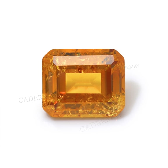 Imitation Of Natual 7x9mm Lab Grown Yellow Sapphire Emerald Shape With Inclusions AGL Deep Yellow Created Sapphire For Fine Jewelry Making
