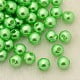 Imitation Pearl Acrylic Beads Dyed Round Lawn Green 6x5.5mm Hole: 1.5~2mm about 4500pcs/pound