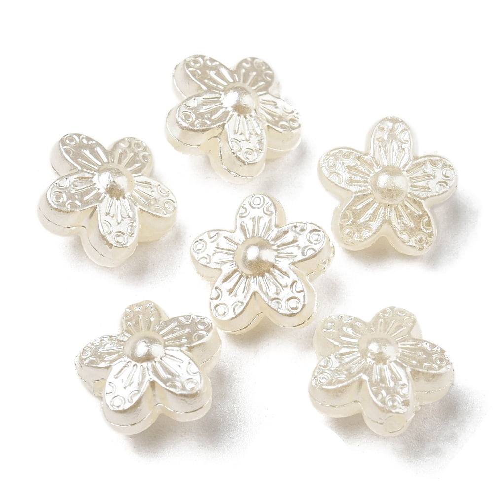 Imitation Pearl Beads Flower 11x10.5x6mm Hole: 1.5mm DIY