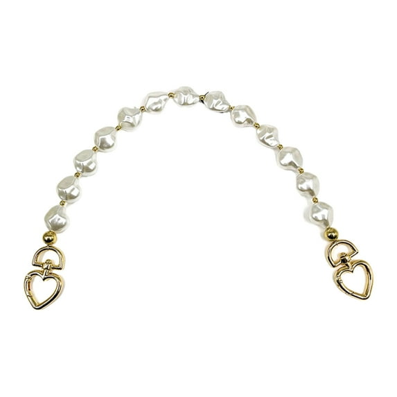 Imitation Pearl Handbag Replacement Strap with Metal Buckle Purse Strap Extender