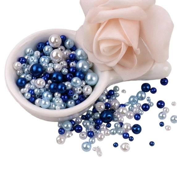 Imitation Pearls for Craft 150Pcs 3MM-8MM Sew on Pearls Resin Beads with Holes for Jewelry Making Bracelets Necklaces