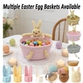 thumbnail image 1 of Imitation Rattan Bunny Weaving Basket with Chick and Rabbit Accents, Easter Egg Storage Basket, Handheld Flower Gift Basket for Home Decor, Spring Seasonal Display, HAODEJW, 1 of 8