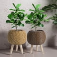 thumbnail image 1 of Imitation Rattan Flower Stand Triangular Support Flowerpot Indoor Desktop Potted Storage Container Office Woven Pot Topliu, 1 of 7