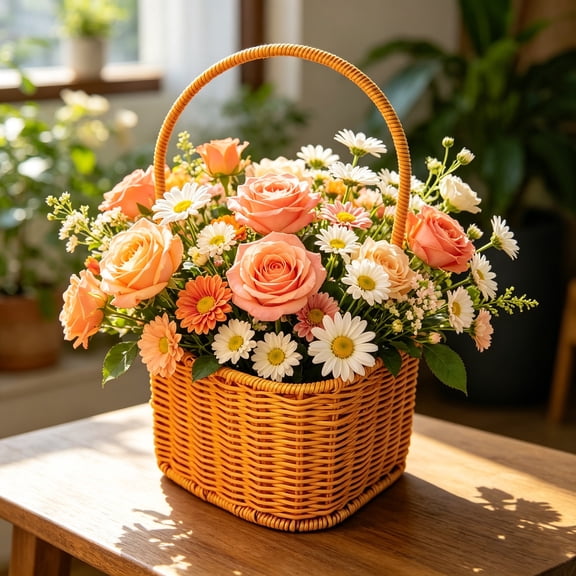 Imitation Rattan Heart Shaped Basket, Woven Storage Fruit Basket for Snacks, Gift Packaging & Photo Props