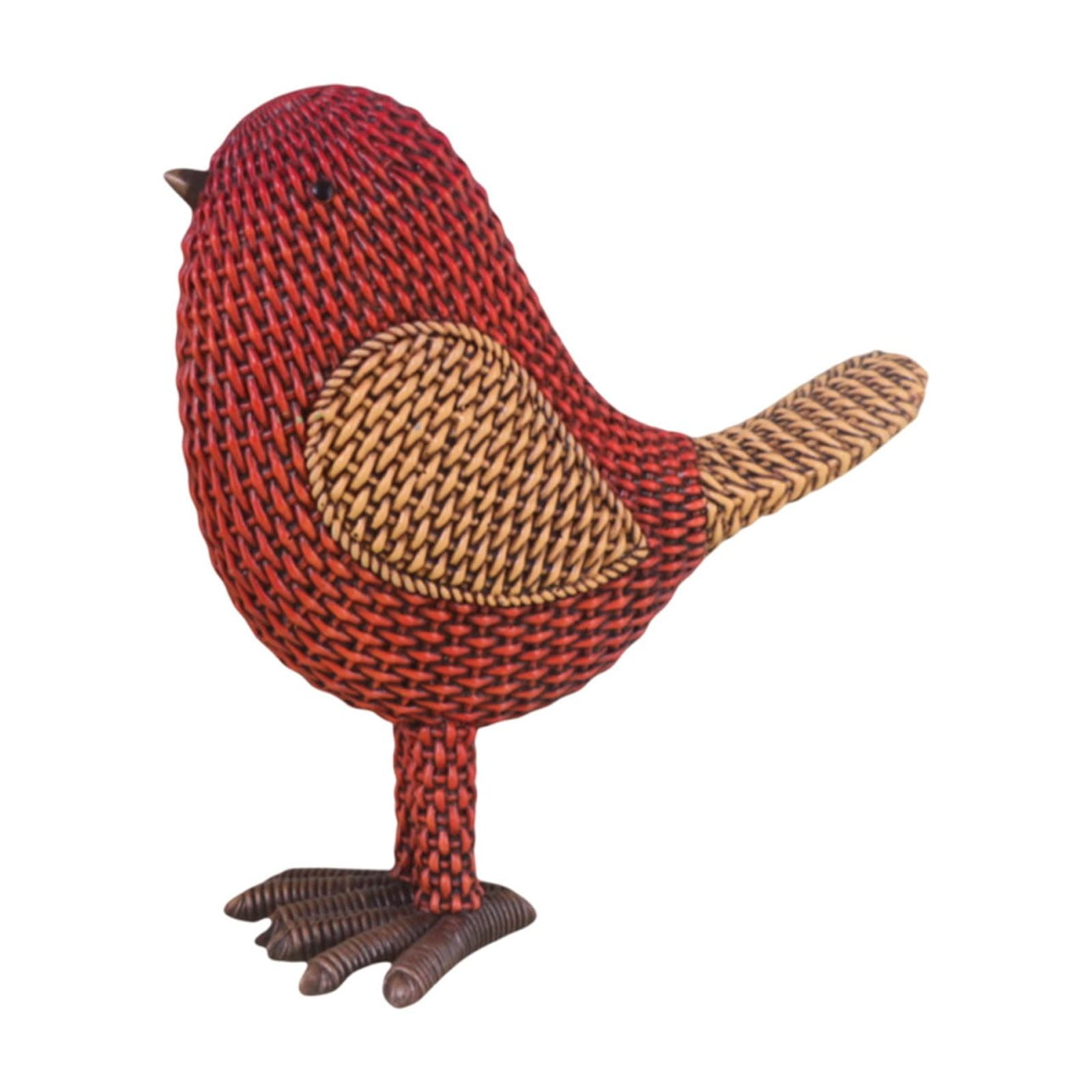 Imitation Rattan Resin Animal Statue Bird Figurine Home Decor Tv ...