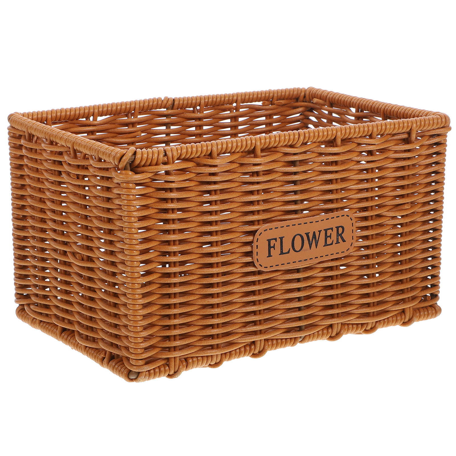 Imitation Rattan Storage Basket Seasoning Desktop Flower Pots for