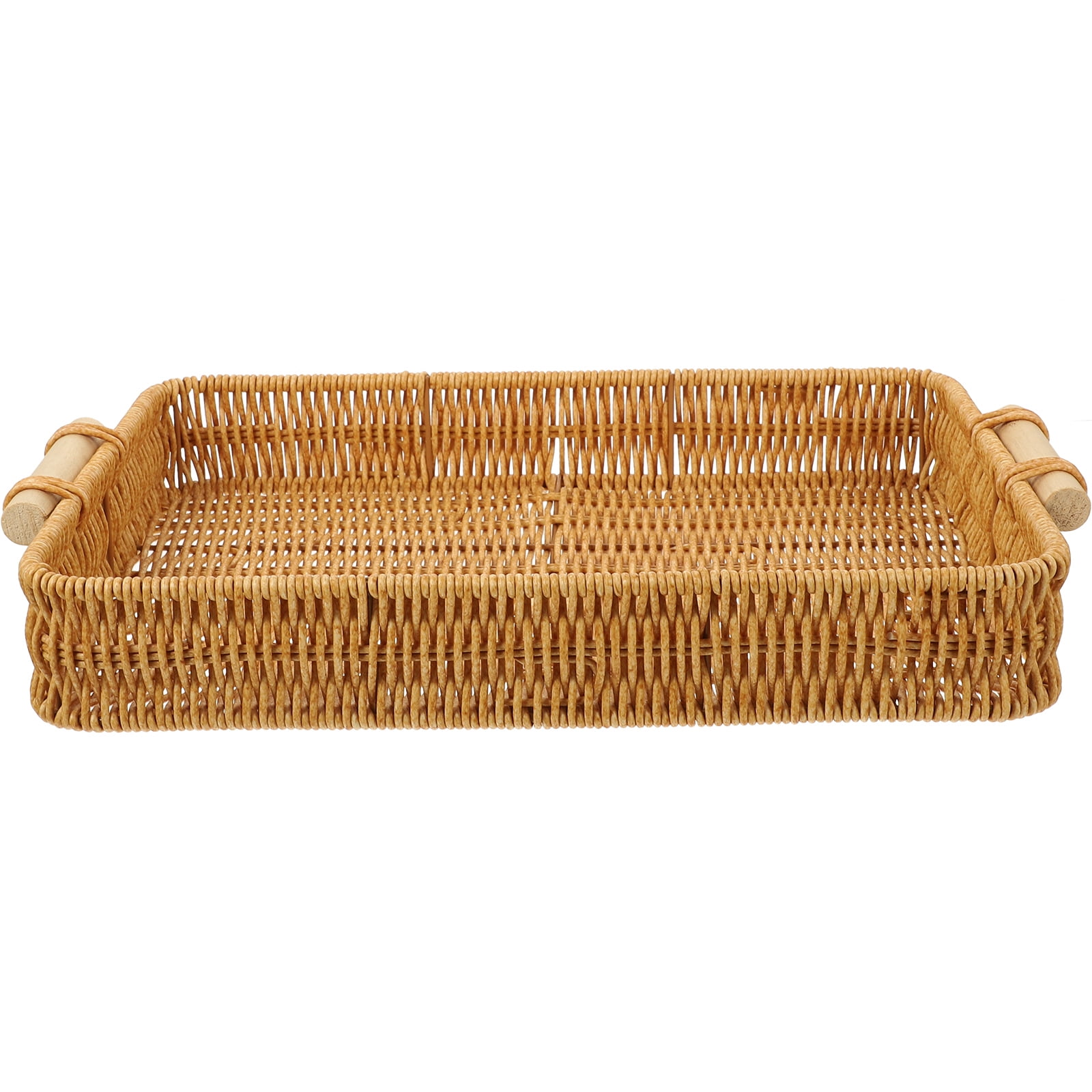 Imitation Rattan Tray Hand Woven Basket Bread Fruit Baskets Dining