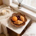 thumbnail image 1 of Imitation Rattan Woven Plastic Storage Basket Tray, 11" Square Washable Fruit & Vegetable Bowl for Bread, Snacks and Countertop Organization, 1 of 7