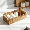 thumbnail image 1 of Imitation Rattan Woven Small Storage Baskets for Organizing,Imitation Wicker Basket for over Toilet Storage Shelf, Home Decor, Living Room, 1 of 6