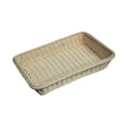 thumbnail image 1 of Imitation Rattan Woven Storage Tray,Rectangular Wicker Basket Organizer,Lightweight Waterproof Plastic Storage Bin,Multi Use Kitchen Countertop Bathroom Vanity Living Room Desktop Organizer, 1 of 6