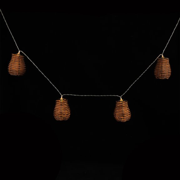 WEUVEB Vintage Imitation Rattan Light String Light Warm Light 1Set