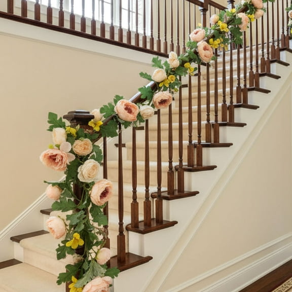 Imitation Rose Vine, Yellow Faux Flower Garland, 78.74 Inch Wedding Arch Decor, Plastic Home Party Decoration,Vsgery