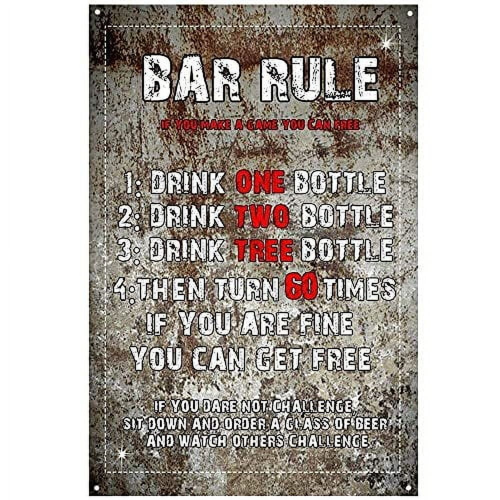 Imitation Rust Rules Wall Poster Tin Sign Vintage BBQ Restaurant Dinner ...