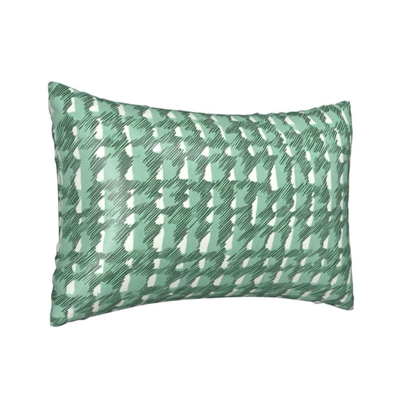Imitation Silk Hair Care Pillowcase 20x30in Invisible Zipper Design Satin Pillowcase For Bedroom Living Room Sofa Hotel Green Houndstooth Vintage Texture Hand-Drawn Sketch_1