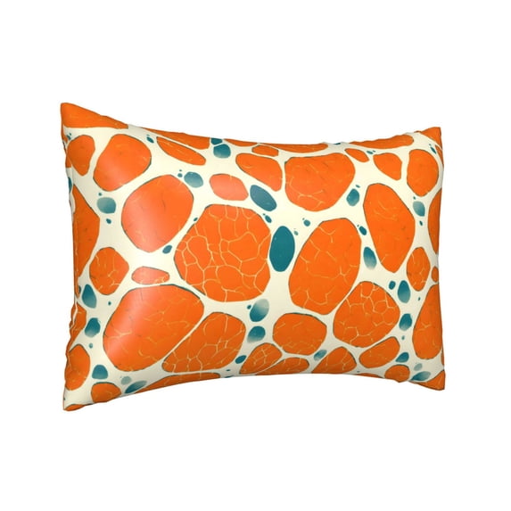 Imitation Silk Hair Care Pillowcase 20x30in Invisible Zipper Design Satin Pillowcase For Bedroom Living Room Sofa Hotel Snake Skin Print Style Coral_4