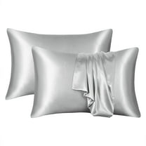Imitation Silk Pillowcase for Hair and Skin Standard Size 29.52 Inch Long with Hidden Zipper Soft Breathable Smooth Cooling Pillow Covers for Sleeping