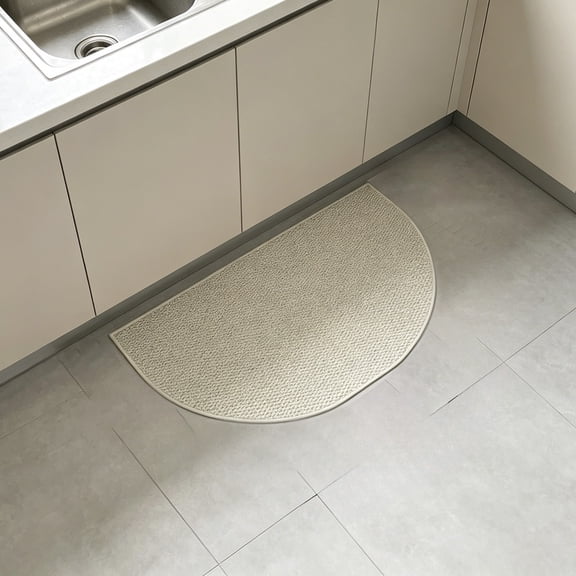 Imitation Sisal Door Mat 24x35 Inch, Half Round Entrance Rug with Non-Slip TPR Backing, Durable Dirt Trapper Welcome Mat for Indoor Outdoor