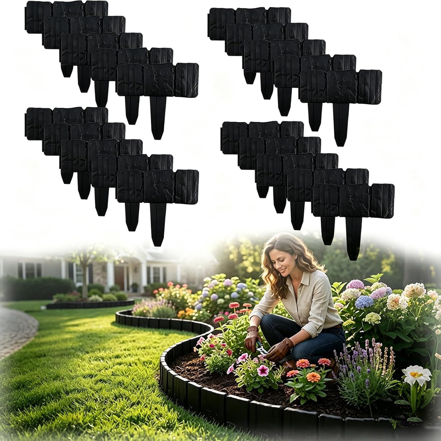 Imitation Stone Garden Fence, Plastic Faux Stone Garden Edging