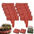 thumbnail image 1 of Imitation Stone Garden Fence, Grey Interlocking Plastic Retaining Edging Border for Landscape Decor, Flower Bed, Lawn, Yard, Path, and Grass, 1 of 9