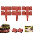 thumbnail image 1 of Imitation Stone Garden Fence, Plastic Retaining Edging Border, Grey Cobbled Effect Landscape Decor, Interlocking Panels for Flower Bed Path Lawn(Red, 6pcs), 1 of 9