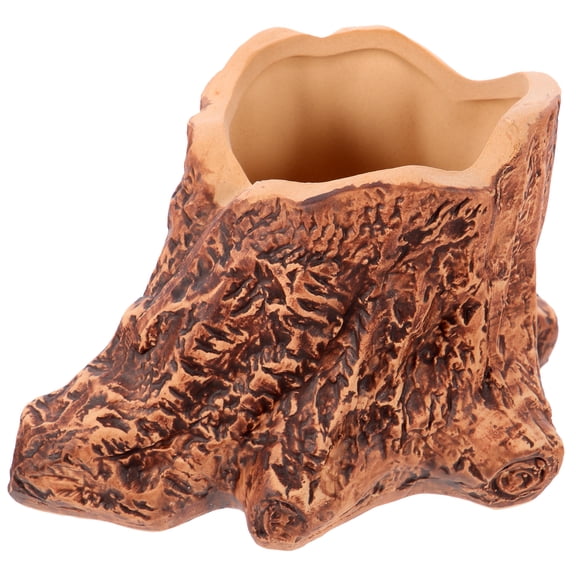 Hytrove Light Brown Ceramic Succulent Planter Pot for Indoor Outdoor Decorative Plant Holder