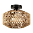 thumbnail image 1 of Imitation Twines Rope Handwoven Retro Chandelier Boho Light Fixtures Ceiling Lamp ,11.8in W x 8.7in H Semi,lush Rattan,ook Basket Shade, Bulb Not Included for Bedroom, Dining Room, Entryway, Porch, 1 of 5