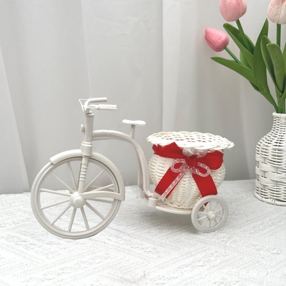 Imitation Vines Weaving Basket with Handle, Multi Functional Small Cart Storage Organizer, Durable Woven Candy and Fruit Basket for Snacks, Toys, Desktop, Home and Wedding Decoration