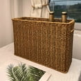 thumbnail image 1 of Imitation Vines Weaving Storage Box ,Rattan Tank Basket Rectangle ,Hollow Washable Storage Basket - Living Room/Bedroom/Office Desktop Bathroom Bedroom Organizing Box, 1 of 5