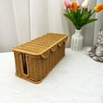 thumbnail image 1 of Imitation Vines Weaving Storage Box - Rattan Tank Basket Rectangle ,Hollow Washable Storage Basket - Living Room/Bedroom/Office Desktop Organizing Box Bathroom Bedroom Toilet Tank, 1 of 5
