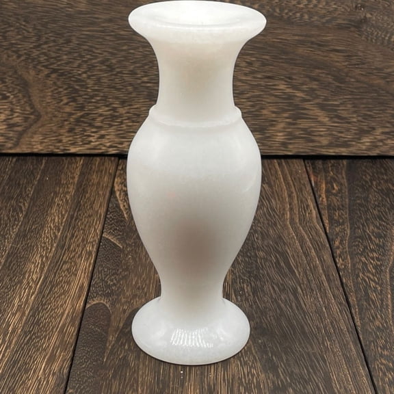 Imitation White Jade Vase Antique Style Carved Ornament Afghan Look Entryway Decor Vintage Home Display Accent Sculpture