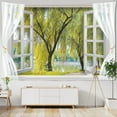 thumbnail image 1 of Imitation Window Landscape Tapestry Wall Hanging Beach Seaside Tree Tapestries Art Home ra, 1 of 4