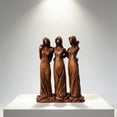 thumbnail image 1 of Imitation Wood Carved Resin Figurine Four Sisters Heart Shape Resin Craft Home Garden Decor Sculpture Handcrafted Resin Ornament, 1 of 5