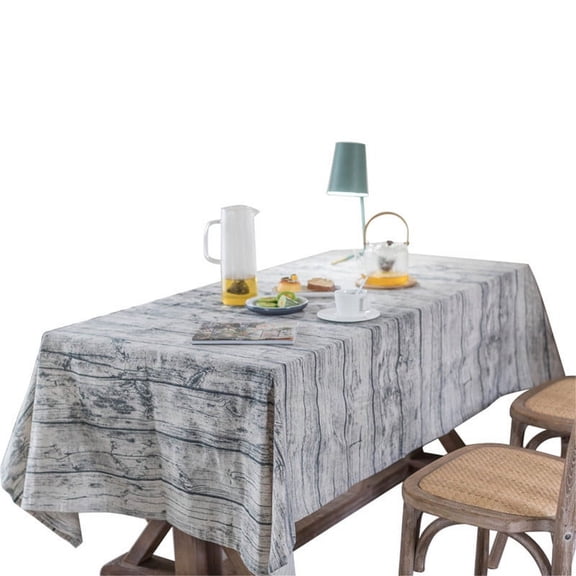 Imitation Wood Grain Tablecloth Coffee Table Mat Marble Simulation Wood Food Background Mat Waterproof Oil-Proof Simple Mixed Fabric Tablecloth(35.43" x 35.43")