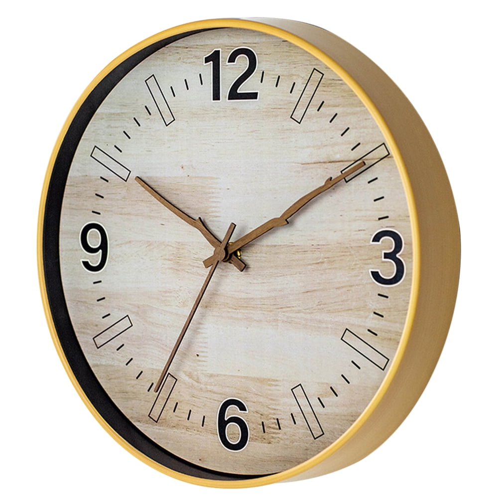 Imitation Wood Grain Wall Clock Decor Wall Hanging Clock Home Décor