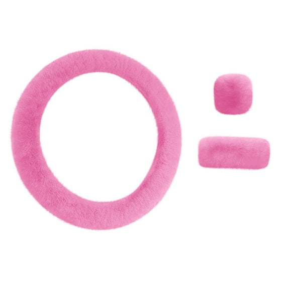 Imitation Wool Short Car Handle Cover Car Steering Wheel Cover Winter Warm Steering Wheel Cover Multicolor