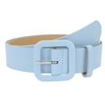 thumbnail image 1 of Imitation leather Belts for Women Fashion Candy Color Belts with Square Buckle Versatile Wide Ladies Waist Belt for Jeans Pants Dresses Sky Blue One Size, 1 of 3