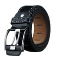 thumbnail image 1 of Imitation leather Wide Waist Belts for Men Metal Pin Buckle Belt Fashion Versatile Elastic Cinch Belt Black One Size, 1 of 3