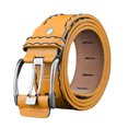 thumbnail image 1 of Imitation leather Wide Waist Belts for Men Metal Pin Buckle Belt Fashion Versatile Elastic Cinch Belt Yellow One Size, 1 of 3