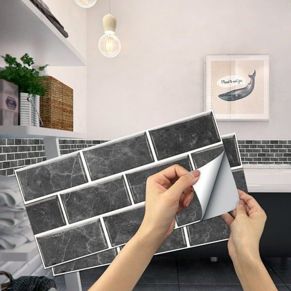 Imitation wall tile stickers household waterproof PVC tile stickers self-adhesive living room dining room decorative wall stickers 15cm×30cm 6 pieces FG06