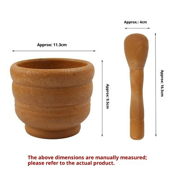 Imitation wood garlic pestle, herb chili pestle, garlic press, household garlic pestle, pestle, medicine cup, manual garlic puree maker Large cup wooden color