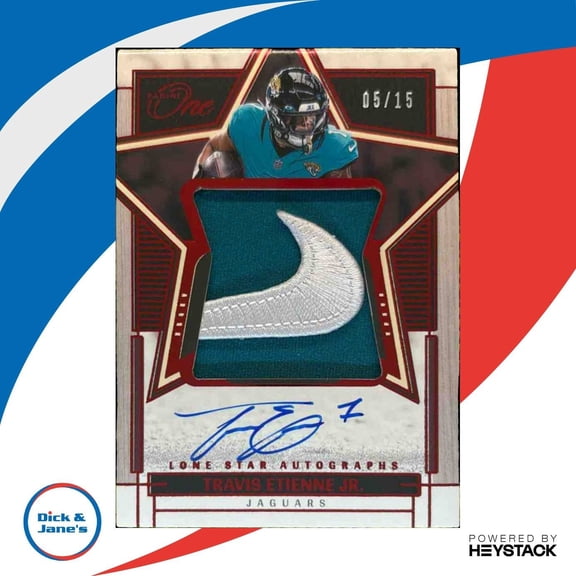2023 Panini Immaculate Collection One Football Lone Star Autographs Red Auto #5 Travis Etienne Jr Jaguars