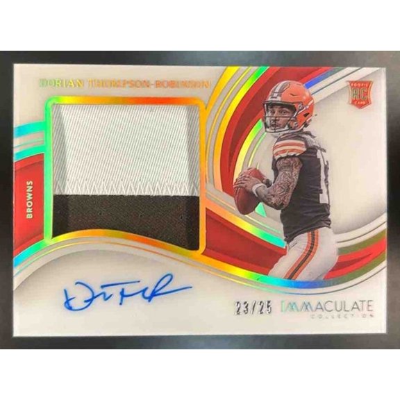 2023 Immaculate Collection Collegiate Dorian Thompson-Robinson PPRA-DOT Premium Patches Rookie Auto Autographed Football Trading Card