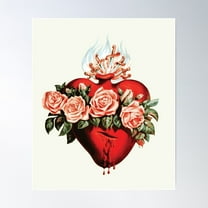 Immaculate Heart Of Mary Vintage Poster Wall Art, Modern Wall Decor For Living Room Bedroom, 8x12 UNFRAMED