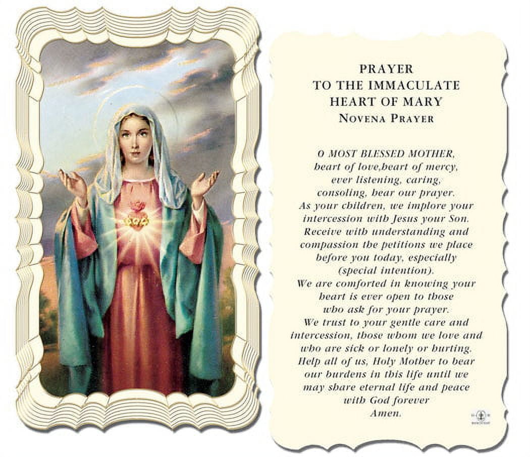 Immaculate Heart of Mary Catholic Prayer Holy Card with Prayer on Back ...