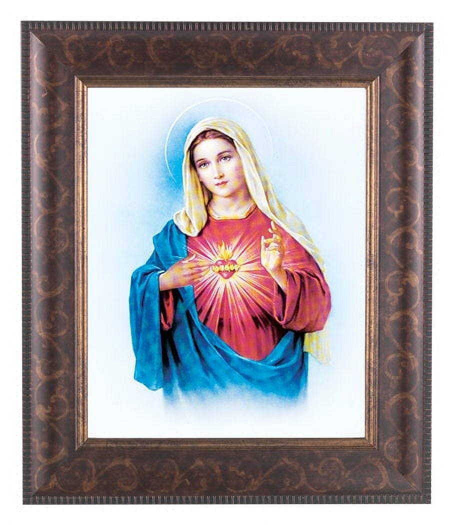 Immaculate Heart of Mary Picture Framed Wall Art Decor, Large, Antique ...