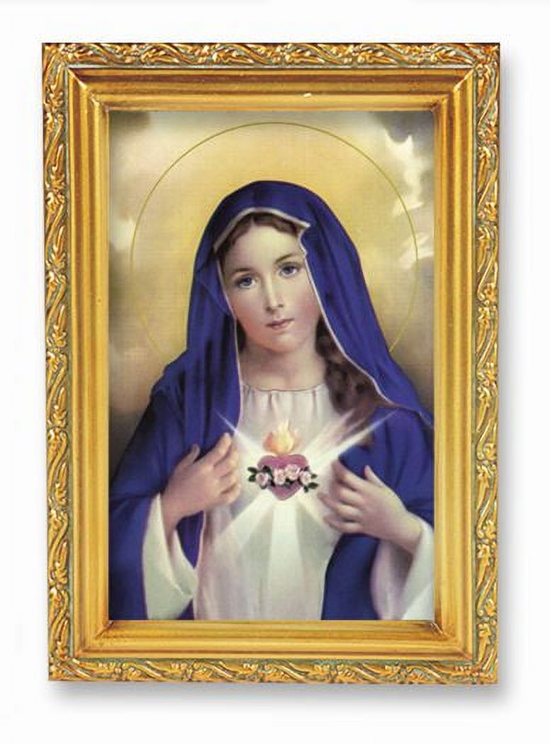 Immaculate Heart of Mary Picture Framed Wall Art Decor Small, Antique ...