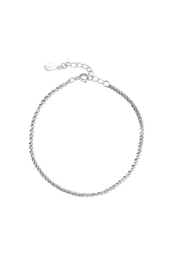 Silver Plated Anklet，Adjustable Sparkling Foot Chain Jewelry with Gift Box