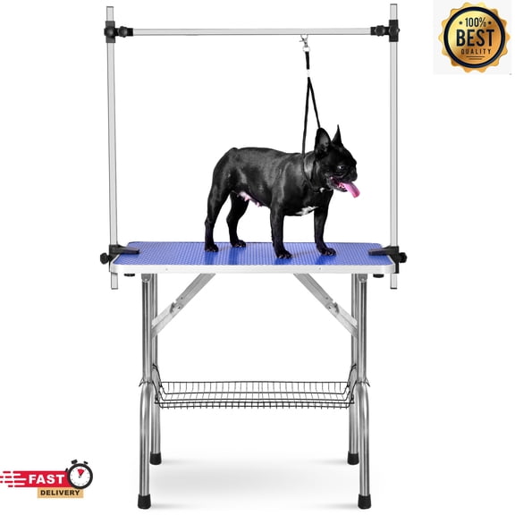 Immere 36" Adjustable Pet Grooming Table Heavy Duty with Arm & Nosse & Mesh Tray for Large Dog Cat Shower Table Bath Station, Maximum Capacity Up to 330 LBS (36 inch)